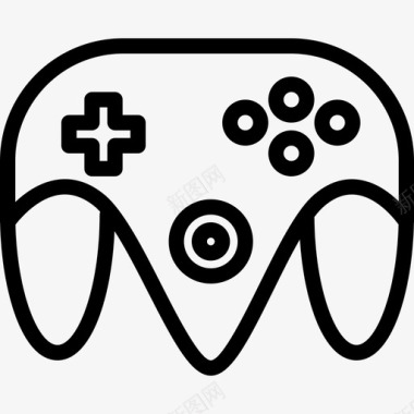 游戏控制器技术和设备组线性图标图标