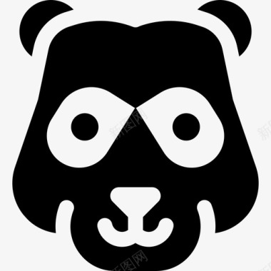 熊猫动物12填充图标图标