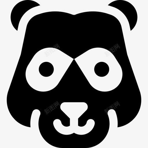 熊猫动物12填充图标svg_新图网 https://ixintu.com 动物12 填充 熊猫