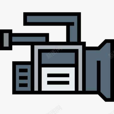 摄像机照相机和附件4线颜色图标图标