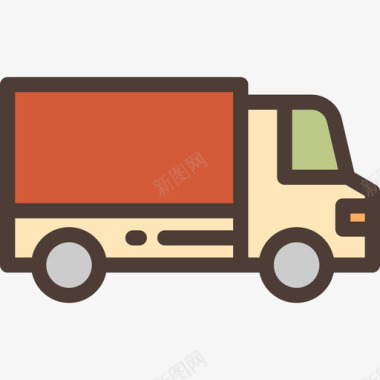 送货车企业管理线颜色图标图标