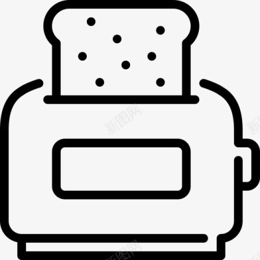 烤面包机厨房3线性图标图标