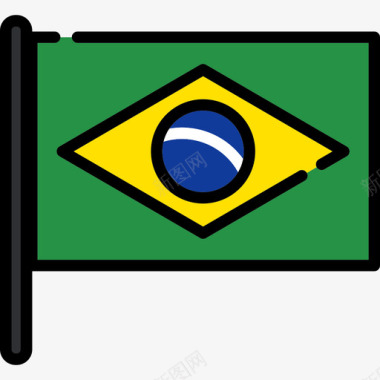 巴西国旗收藏2桅杆图标图标