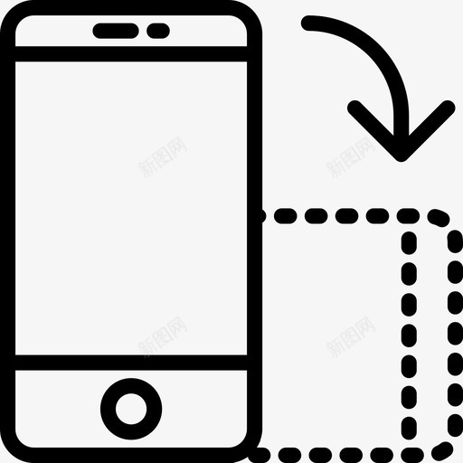 智能手机基本套件2线性图标svg_新图网 https://ixintu.com 基本套件2 智能手机 线性