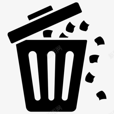 垃圾箱塑料箱垃圾桶图标图标