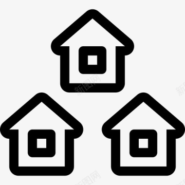 房子房地产图标轮廓图标