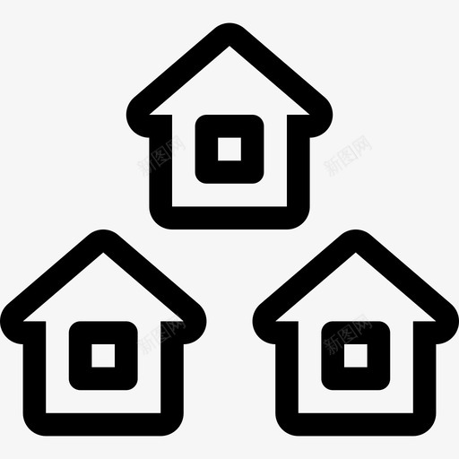 房子房地产图标轮廓svg_新图网 https://ixintu.com 房地产图标 房子 轮廓