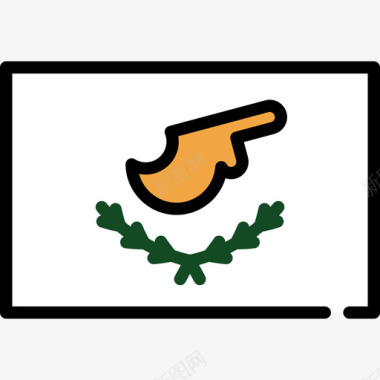 塞浦路斯旗帜收藏矩形图标图标