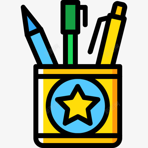 铅笔盒教育6黄色图标svg_新图网 https://ixintu.com 教育6 铅笔盒 黄色