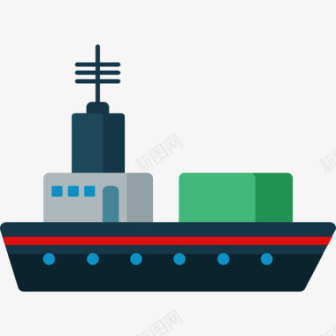 船运输3扁平图标图标