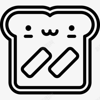 烤面包可爱的食物直系的图标图标