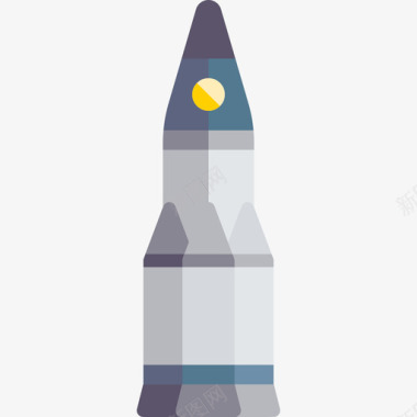 火箭飞船太空元素平板图标图标