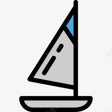 帆船奥运2线条色彩图标图标