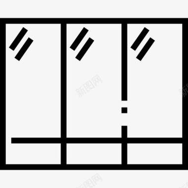 玻璃墙建筑构造3线性图标图标