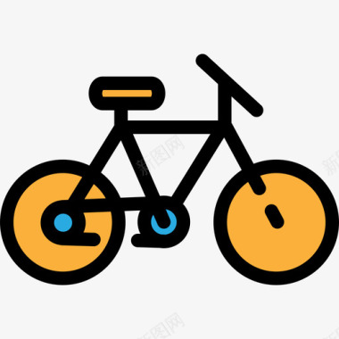自行车交通工具线颜色图标图标