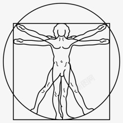 达芬奇人体人体解剖学达芬奇人体工程学人体解剖学图标高清图片