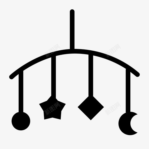 玩具配件装饰图标svg_新图网 https://ixintu.com 婴儿字形 星星 月亮 玩具 装饰 配件