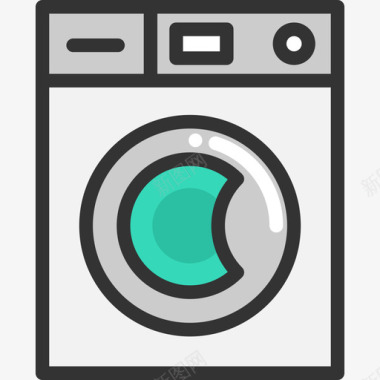 洗衣机管道工程元件2线性颜色图标图标