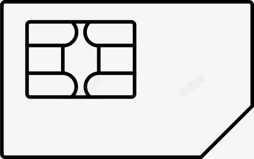 sim卡卡芯片图标svg_新图网 https://ixintu.com sim卡 卡 电话卡 芯片