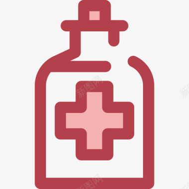 酒精健康和医疗7红色图标图标