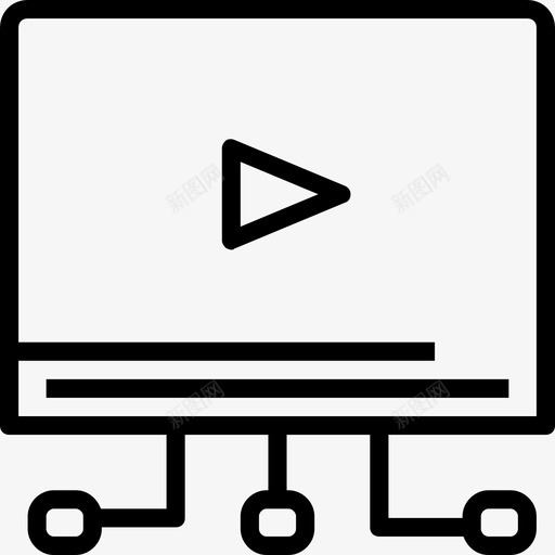 视频播放器教育图标元素线性svg_新图网 https://ixintu.com 教育图标元素 线性 视频播放器