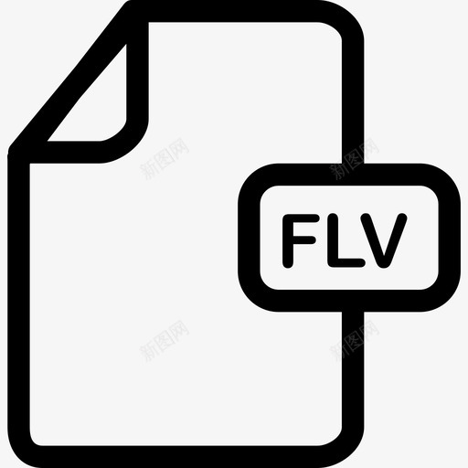 Flv文件类型和内容资产线性图标svg_新图网 https://ixintu.com Flv 文件类型和内容资产 线性