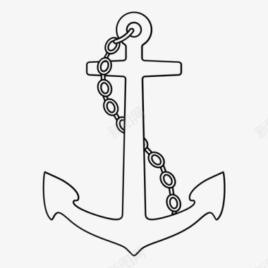 带链锚船用航海图标图标