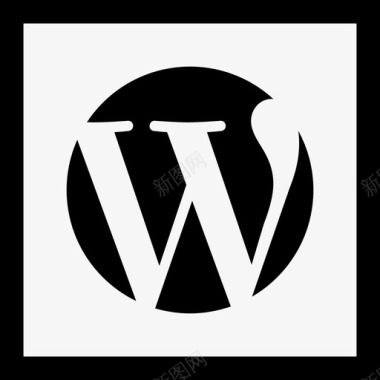 Wordpress社交媒体徽标集合线性图标图标