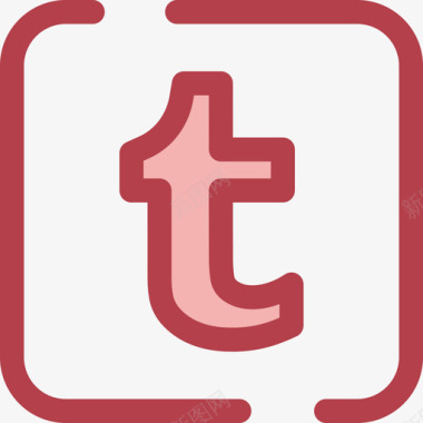 Tumblr社交网络4红色图标图标
