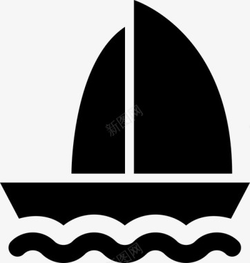 帆船划船独木舟图标图标