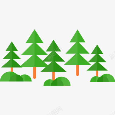 森林自然营地系列图标图标