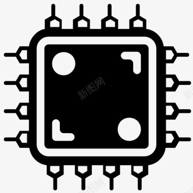 集成电路电子电路微芯片电路图标图标