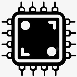 微控制器集成电路电子电路微芯片电路图标高清图片