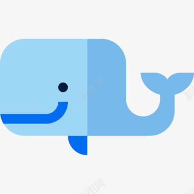 鲸鱼海洋生物扁平图标图标