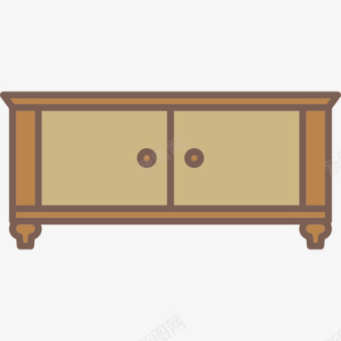 餐具柜家具和装饰图标图标