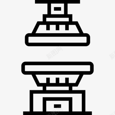 印刷工业3线性图标图标