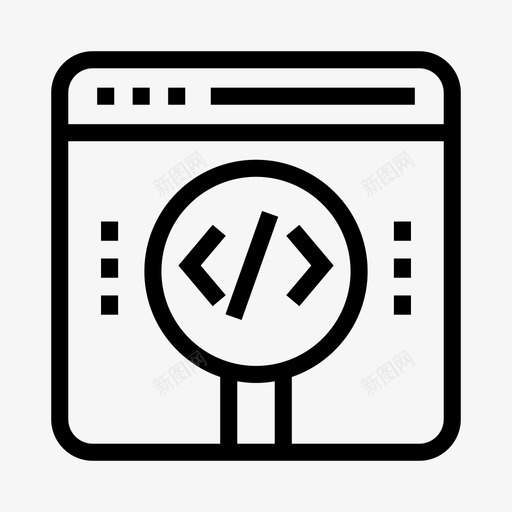 网页编码搜索在线编程图标svg_新图网 https://ixintu.com 在线 搜索 编程 编程行 网页 网页编码搜索