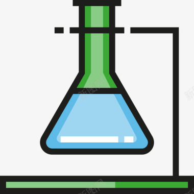烧瓶科学线性颜色图标图标