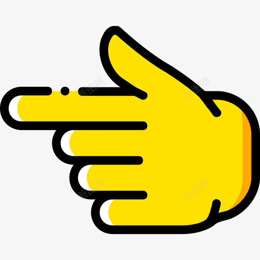 向左指手势7黄色图标svg_新图网 https://ixintu.com 向左指 手势7 黄色