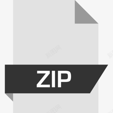 Zip文档文件扩展名平面图标图标