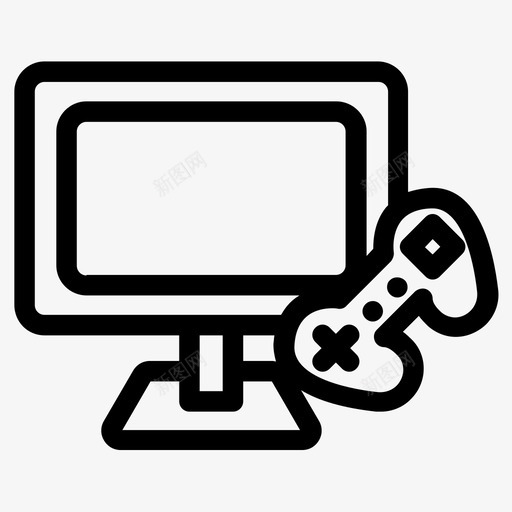 电视电脑游戏图标svg_新图网 https://ixintu.com 游戏 电子游戏 电脑 电视