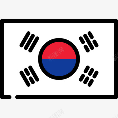 韩国国旗收藏长方形图标图标
