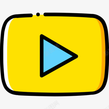 Youtube社交媒体4黄色图标图标