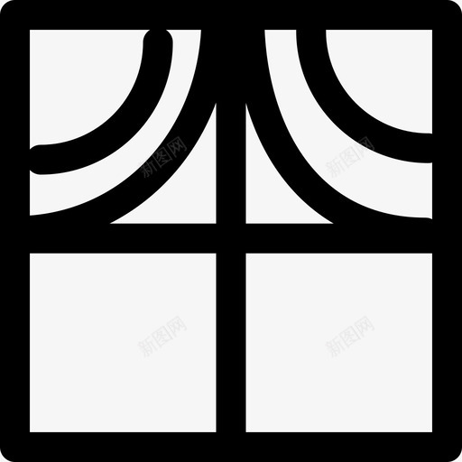 窗户家具932px线图标svg_新图网 https://ixintu.com 32px线 家具9 窗户