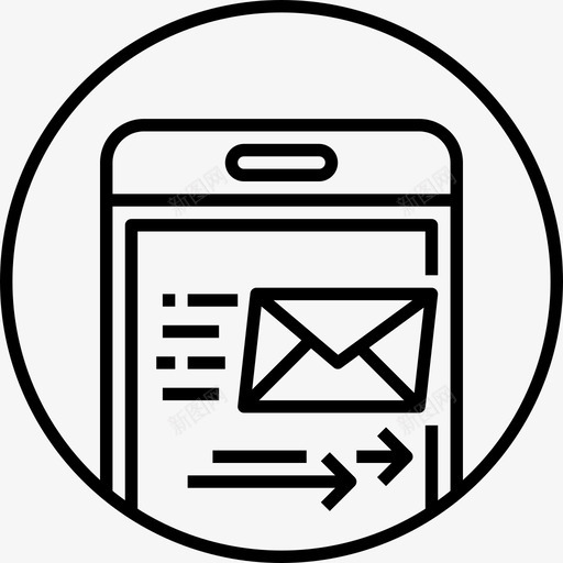 智能手机功能设备邮件图标svg_新图网 https://ixintu.com 圆形图标智能手机功能 手机 智能手机功能 短信 设备 邮件