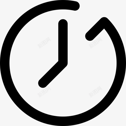 时钟创意轮廓线性图标svg_新图网 https://ixintu.com 创意轮廓 时钟 线性