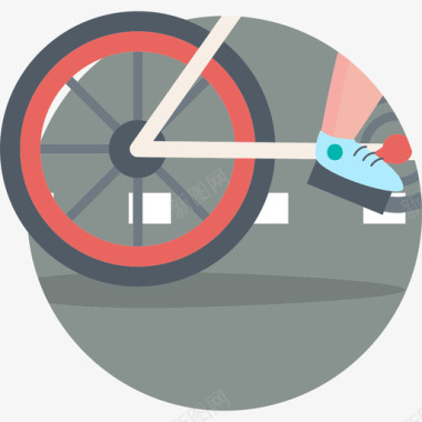 自行车运动彩色运动元素图标图标