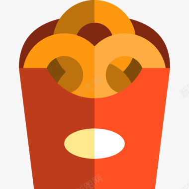 洋葱圈食品套装2扁平图标图标