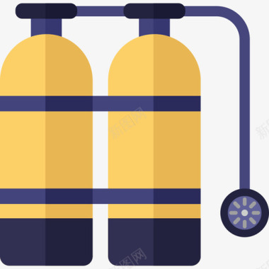 氧气罐潜水设备平板图标图标