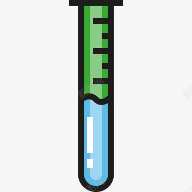 试管科学线性颜色图标图标